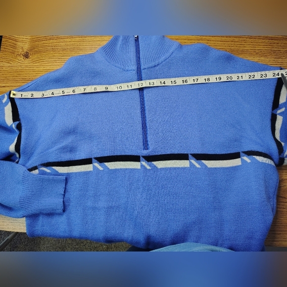 Serac 100% wool sweater, ½ zipper, pullover Men's Turtleneck Winter Blue sz XL. - Picture 4 of 14